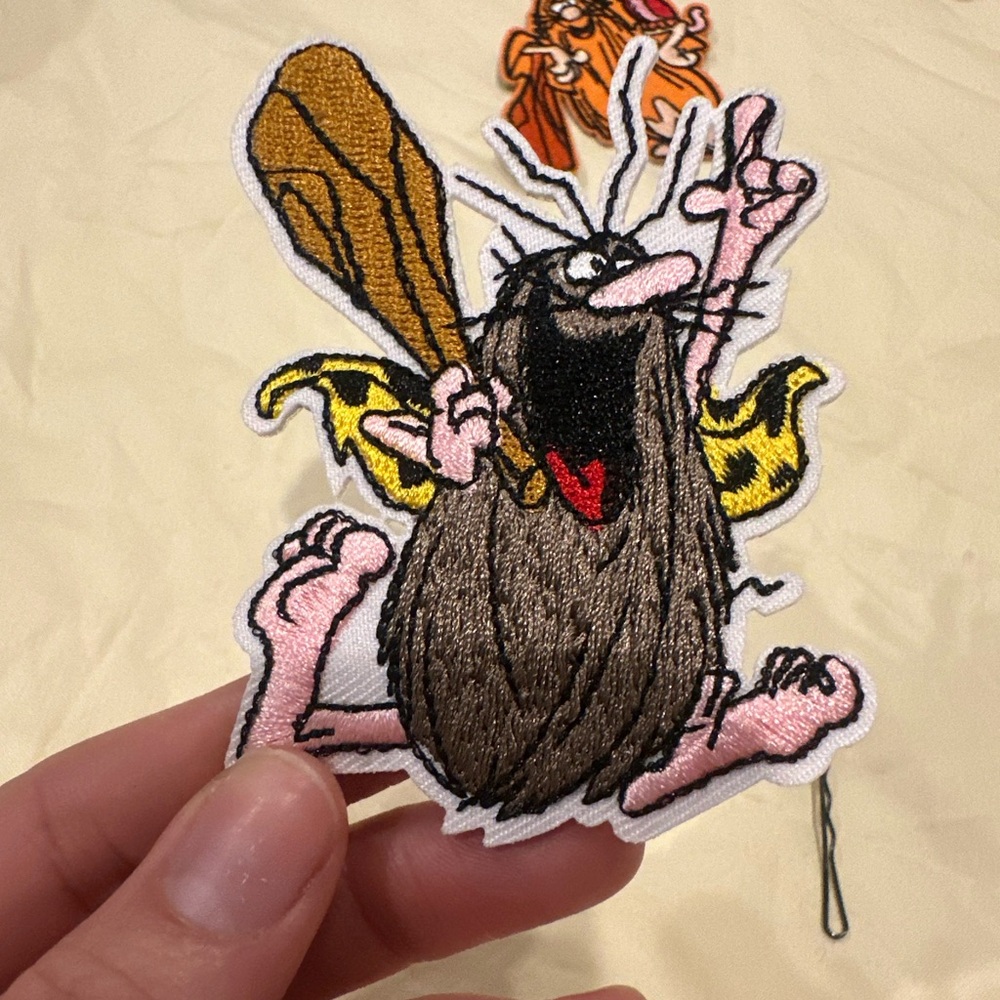 Vintage Style Caveman Cartoon Iron-On Patch — Multicolor